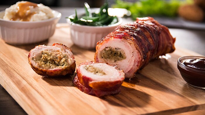 Bacon Wrapped Turkey Breast With Savory Herb Stuffing | Philips